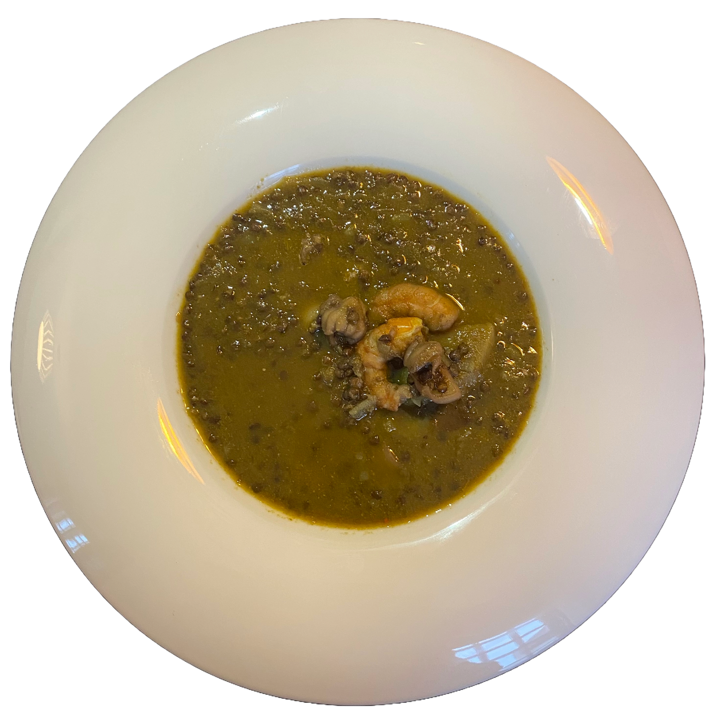 Lentejas Caviar con chocos y langostinos 300grs.