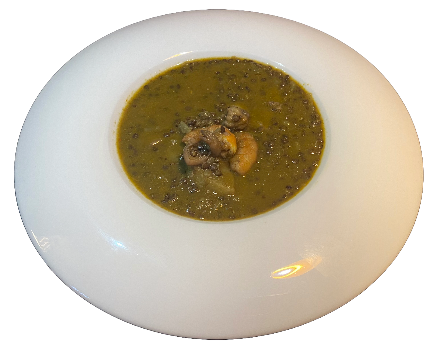 Lentejas Caviar con chocos y langostinos 300grs.