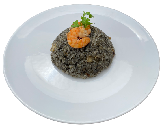 Arroz negro con calamares y langostinos 300grs