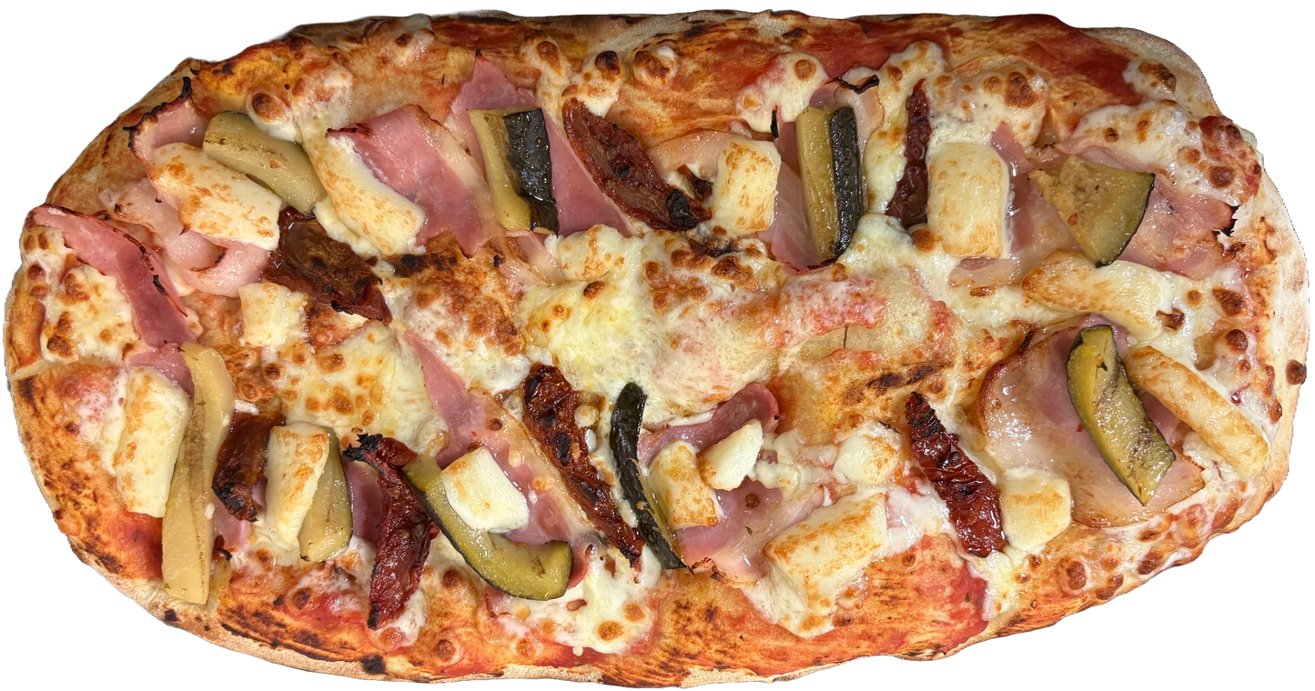 Pinsa Bacon al forno. Tamaño 27 cm ⭖