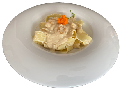 Pappardelle Alfredo con langostinos 300grs