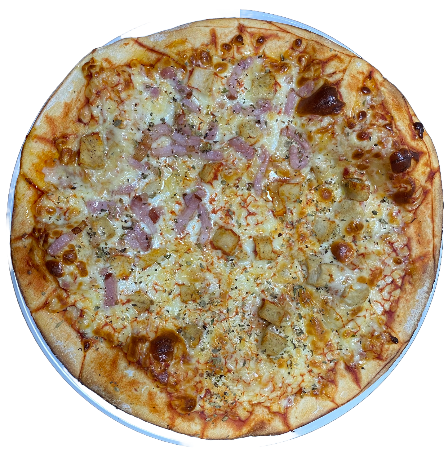 Pizza pollo y bacón 500grs